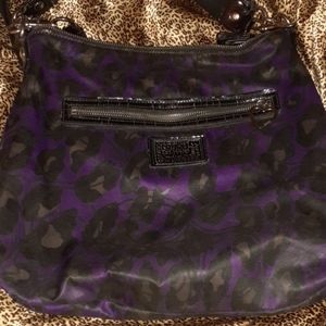 Purple cheetah print coach purse